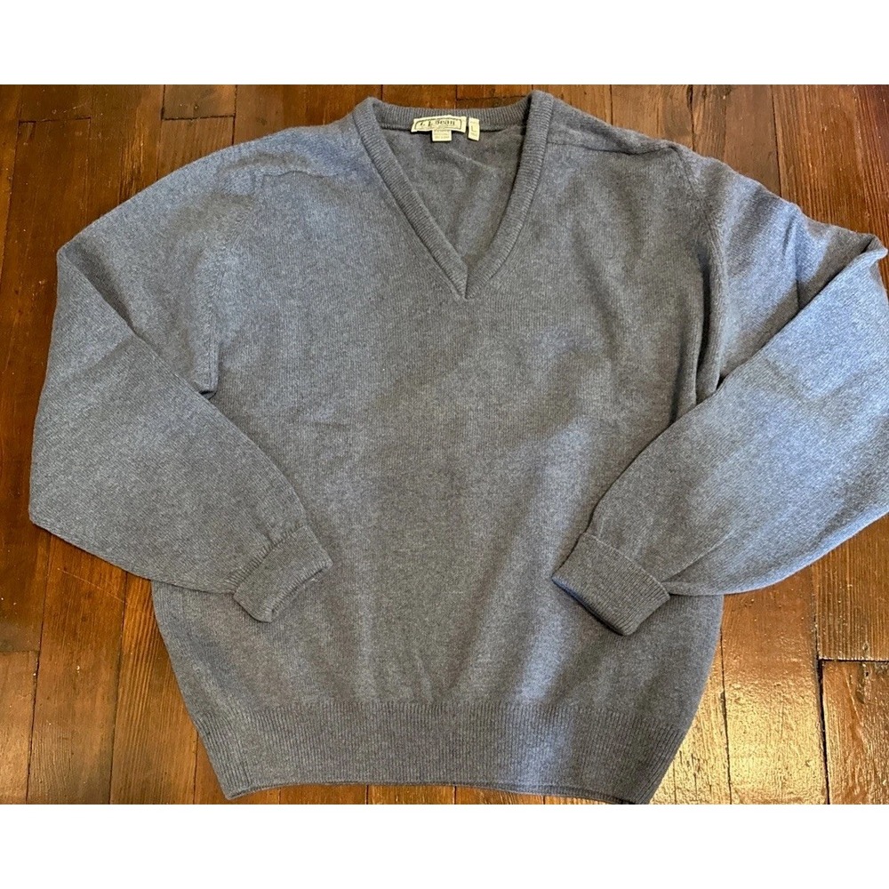 Vintage LL Bean Lambswool Sweater Mens Large Tall V-Neck Pullover 90 Y2K Ireland